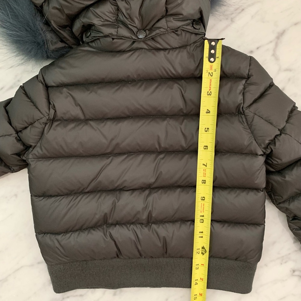 Moncler NWT New Alberta Kids Down Jacket w/ Fox Fur Trim Size 6 Gray. - Picture 14 of 16